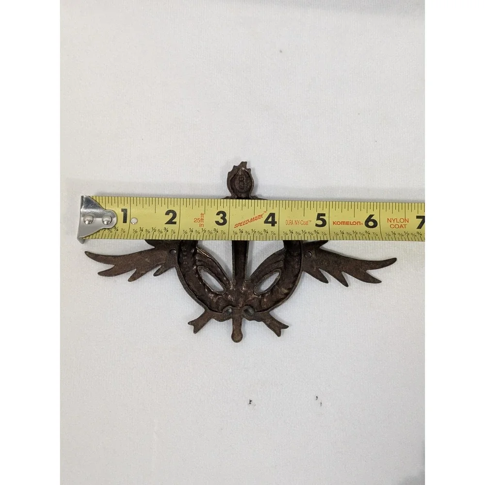 Vintage Brass Ornament Embelishment Wall Hanging Ornate Decor Flame Wing